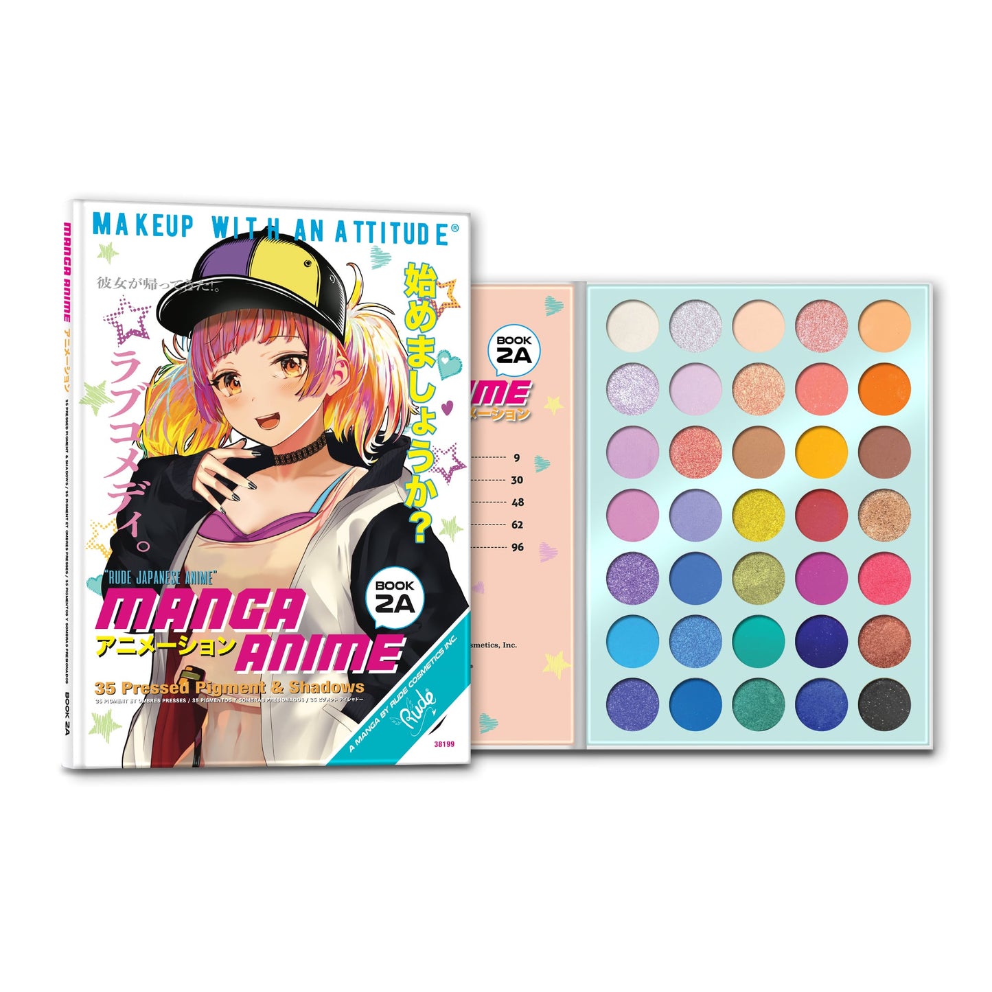 Manga Anime 35 Pressed Pigment & Shadows Palette - 35 shades Book 2A|38g