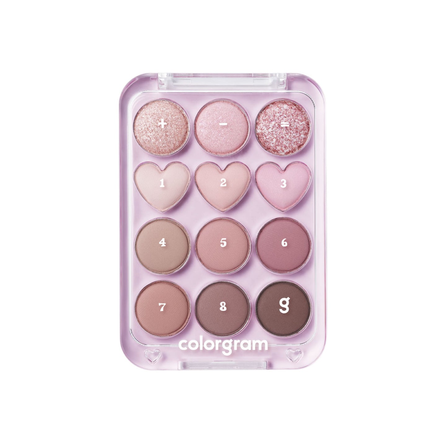 Colorgram Pin Point Eyeshadow Palette - 12 shades Pink+Mauve|12 shades