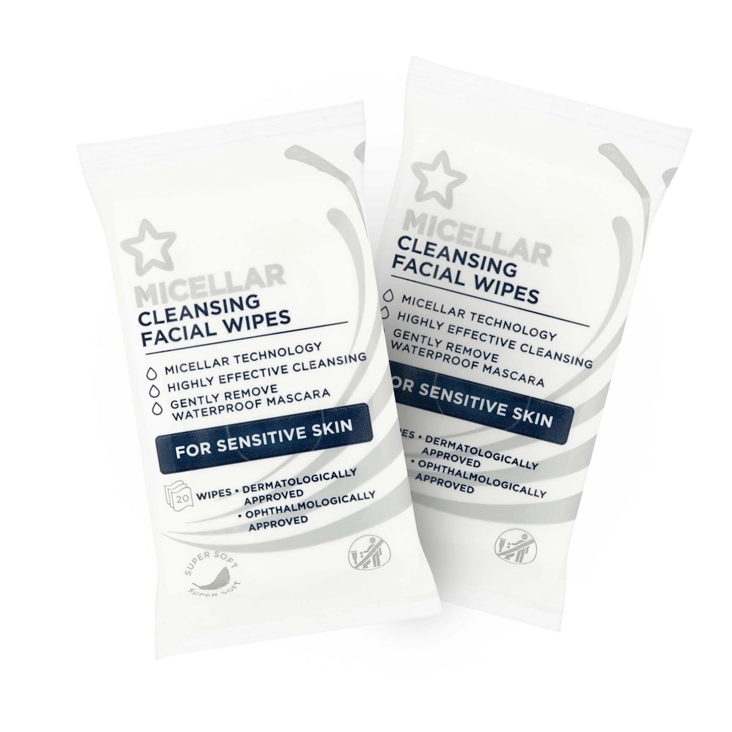 Face Cleansing Wipes Micellar 10pcs x 2 packs