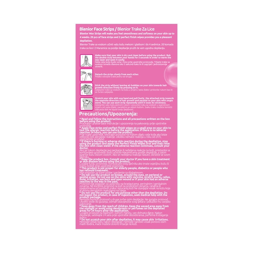 Face Wax Strips Sensitive Skin 20pcs