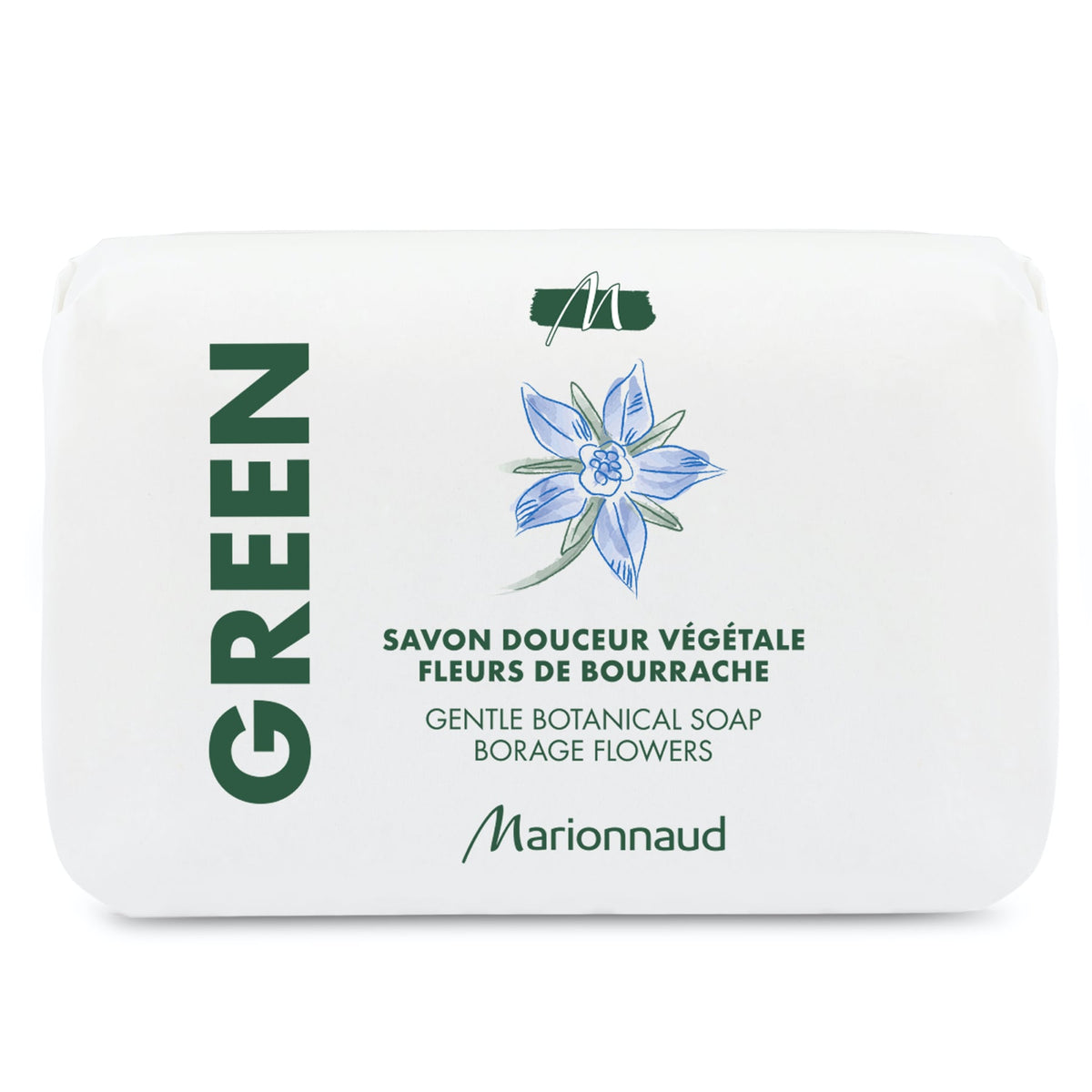 Green Gentle Botanical Soap Bar Borage Flowers 100g