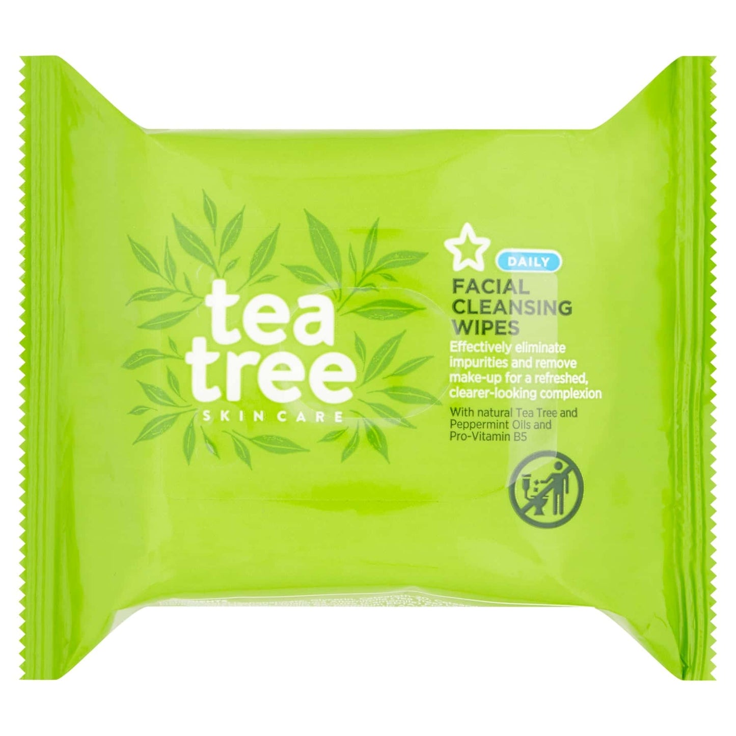 Facial Cleansing Wipes Tea Tree & Peppermint 25pcs