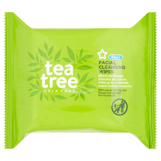 Facial Cleansing Wipes Tea Tree & Peppermint 25pcs