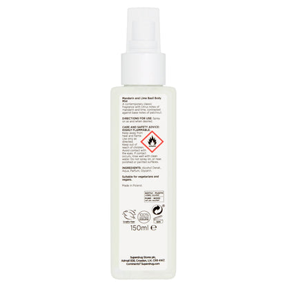 Bloom Body Mist Spray Mandarin & Lime Basil 150ml
