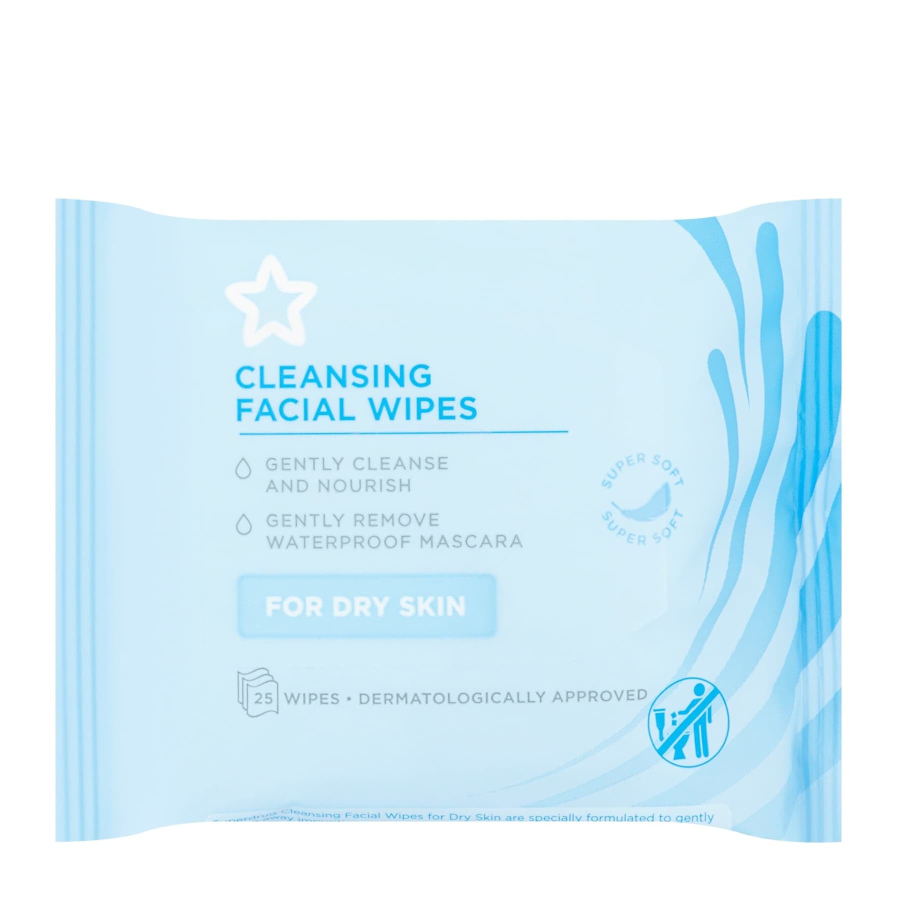Face Cleansing Wipes Dry Skin 25pcs
