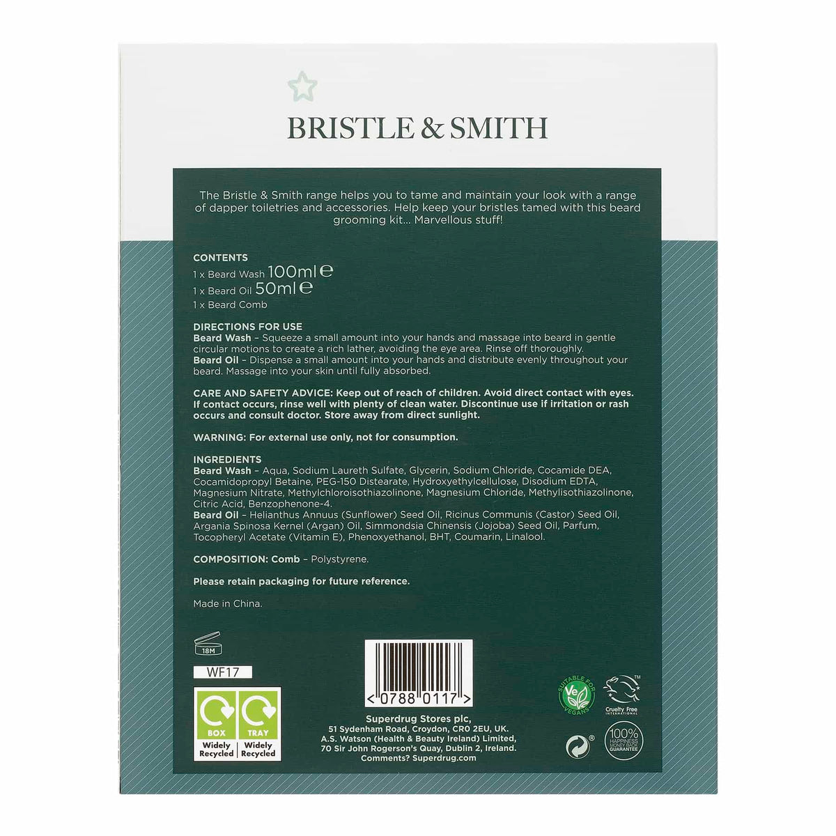 Bristle & Smith Beard Grooming Men's Gift Set