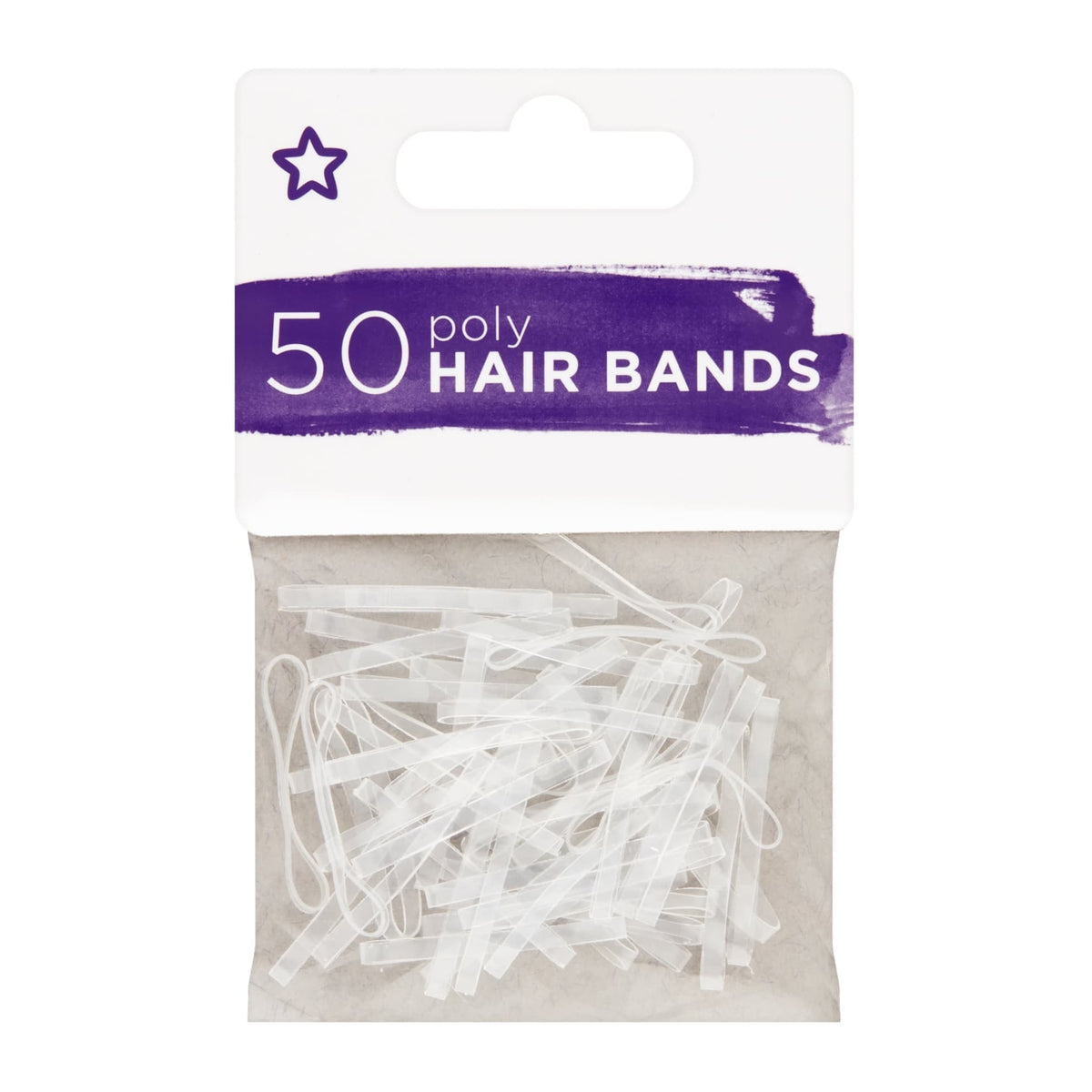 Poly Hair Ties Clear 50pcs