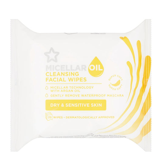 Face Cleansing Wipes Micellar & Argan Oil 25pcs