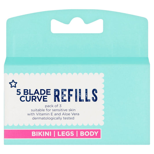 Superdrug 5 Blade Curve Women's Blade Refill 3pcs 2pcs