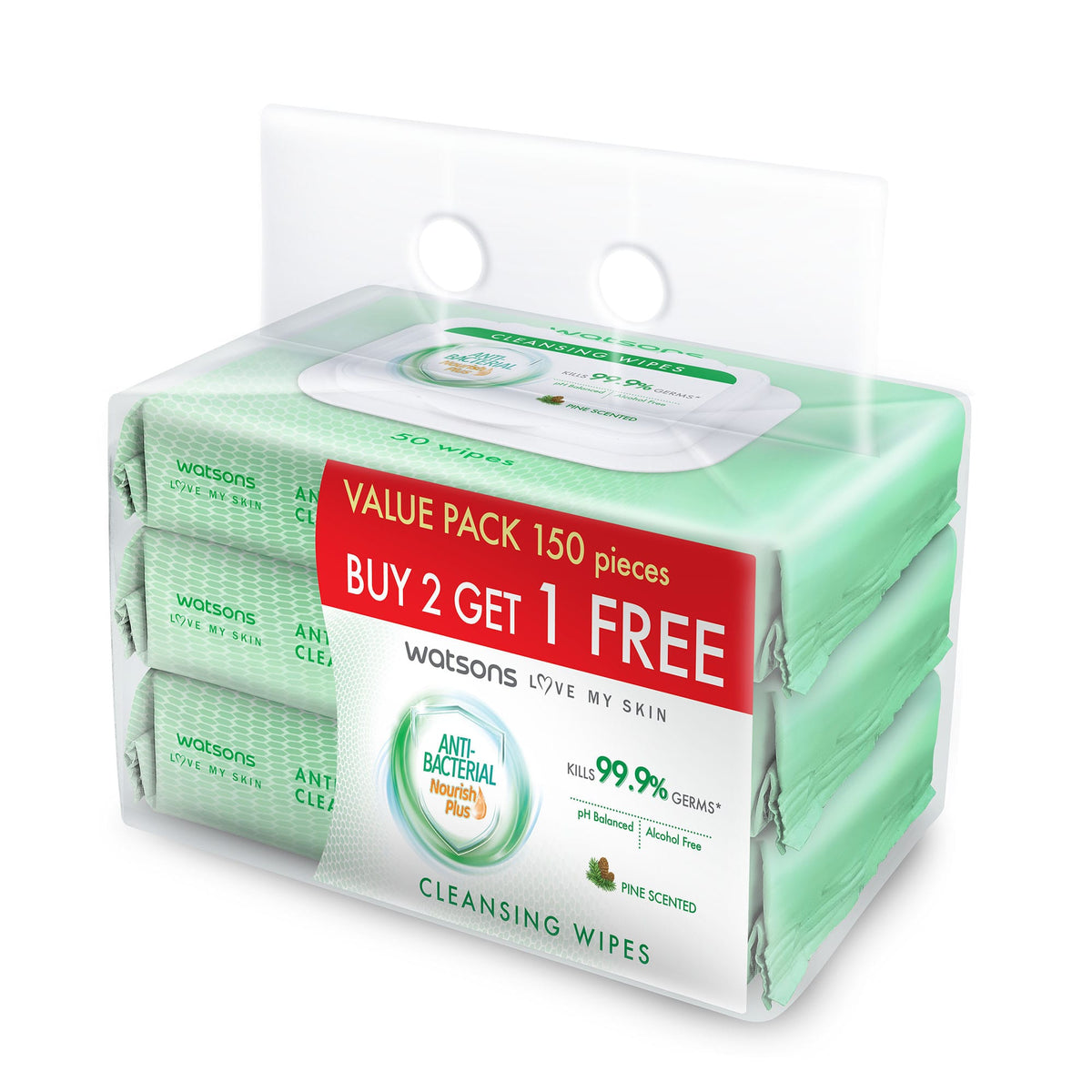 Antibacterial Wet Wipes 3 x 50pcs