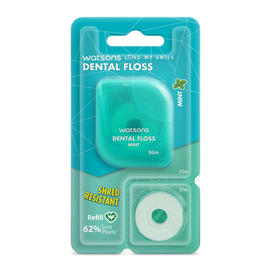 Watsons Dental Floss Mint 50m + Refill 50m 50m+50m
