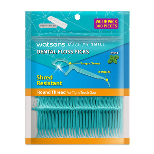 Mint Round Thread Dental Floss Picks 50s X 3 Boxes 3X50pcs
