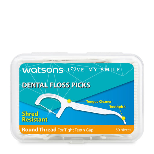 Round Thread Dental Floss Picks 50s X 3 Boxes 3X50pcs