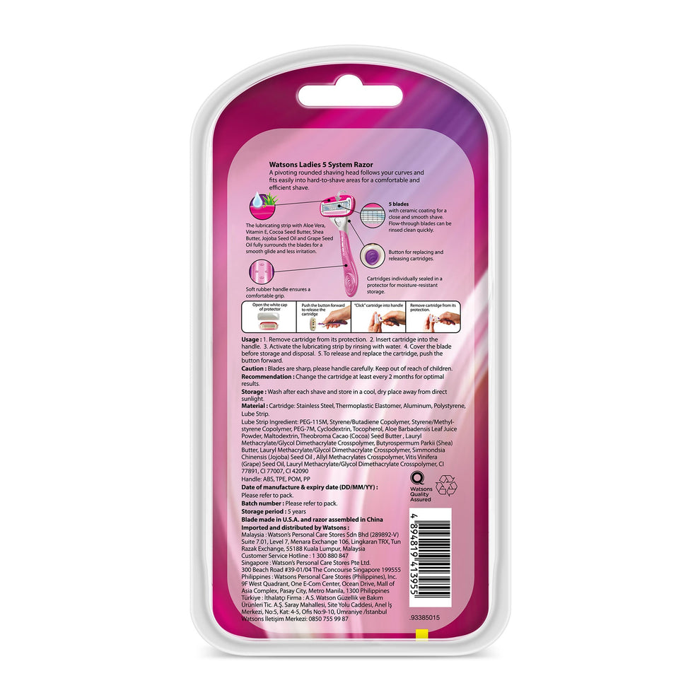 Shop Watsons Ladies 5-Blade System Razor | Watsons KSA