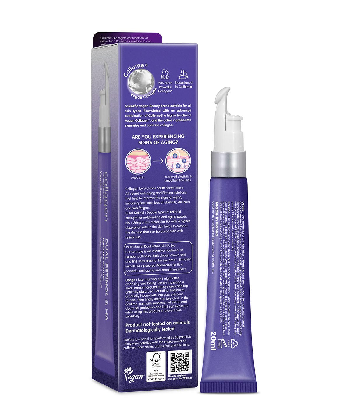Collagen by Watsons Youth Secret Dual Retinol & HA Eye Concentrate 20ml 20ml