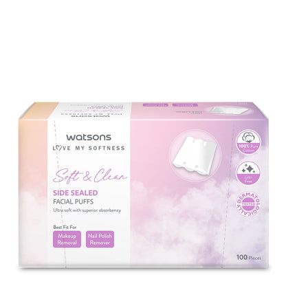 Watsons Side Sealed Facial Puffs 100pcs