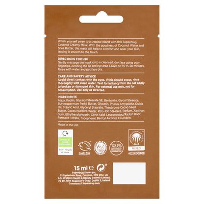 Superdrug Creamy Coconut Face Mask 15ml