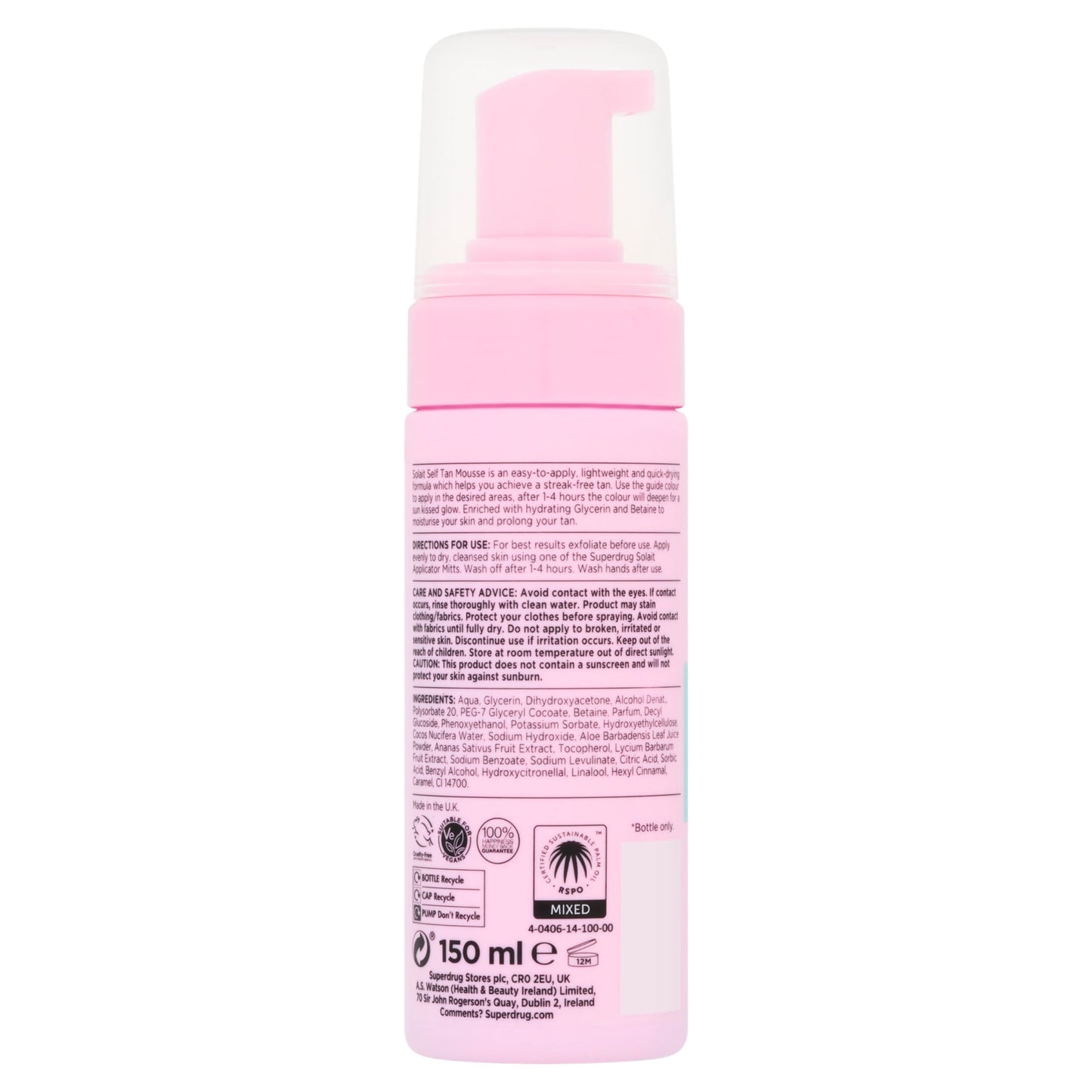 Superdrug Solait Self Tan Mousse متوسط 150 مل