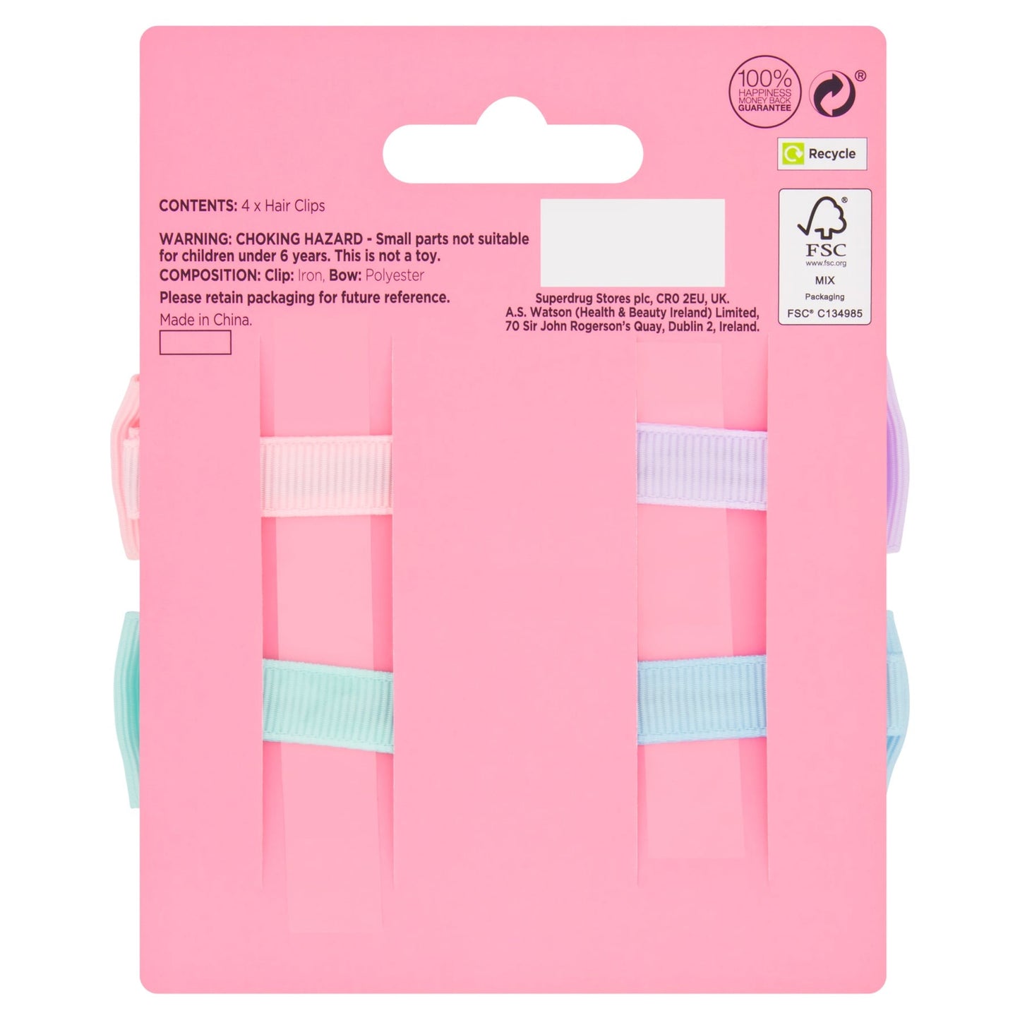 Superdrug Fantasy Small Bow X 4 Cloth Covered