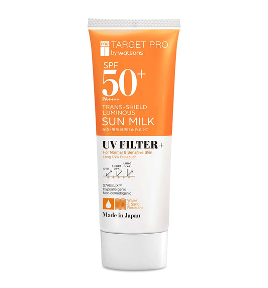 Target Pro by Watsons SPF50+ PA++++ Trans-Shield Luminous Sun Milk