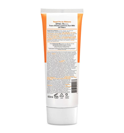 Target Pro by Watsons SPF50+ PA++++ Trans-Shield Luminous Sun Milk