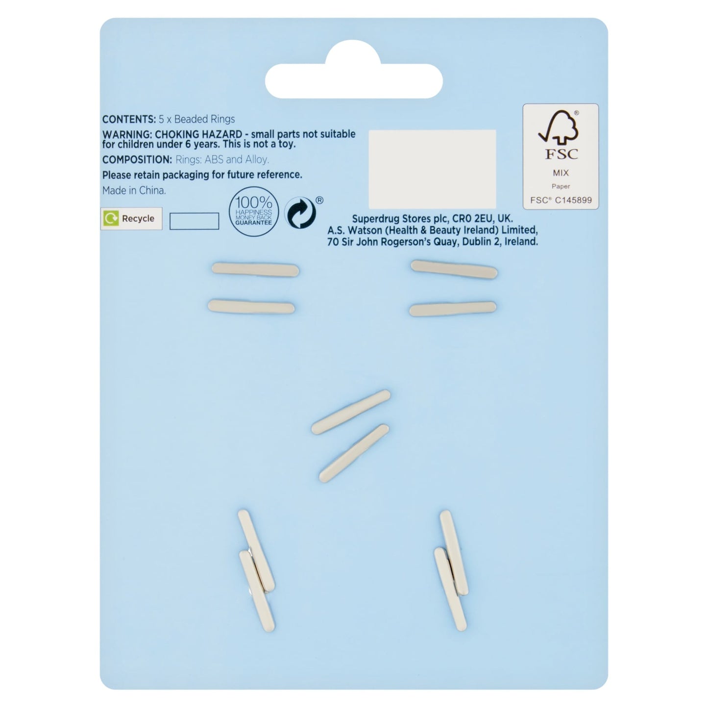 Superdrug Fantasy Bead Rings 5 Pack