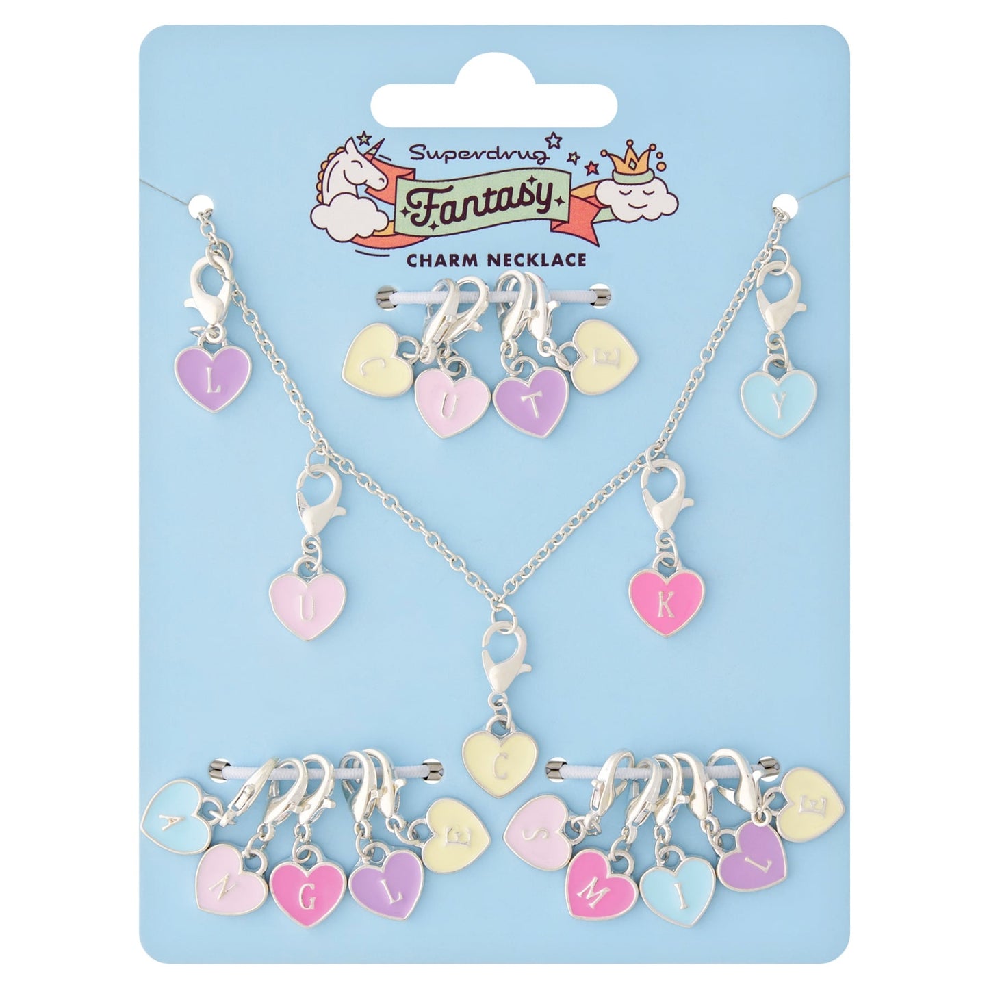 Superdrug Fantasy Charm Necklace Love Hearts