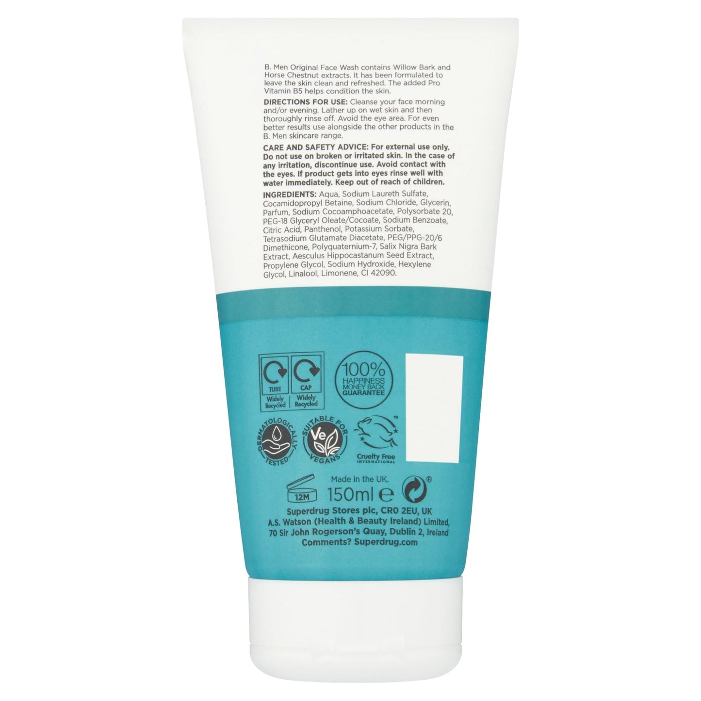 Superdrug B. Men Original غسول الوجه 150 مل