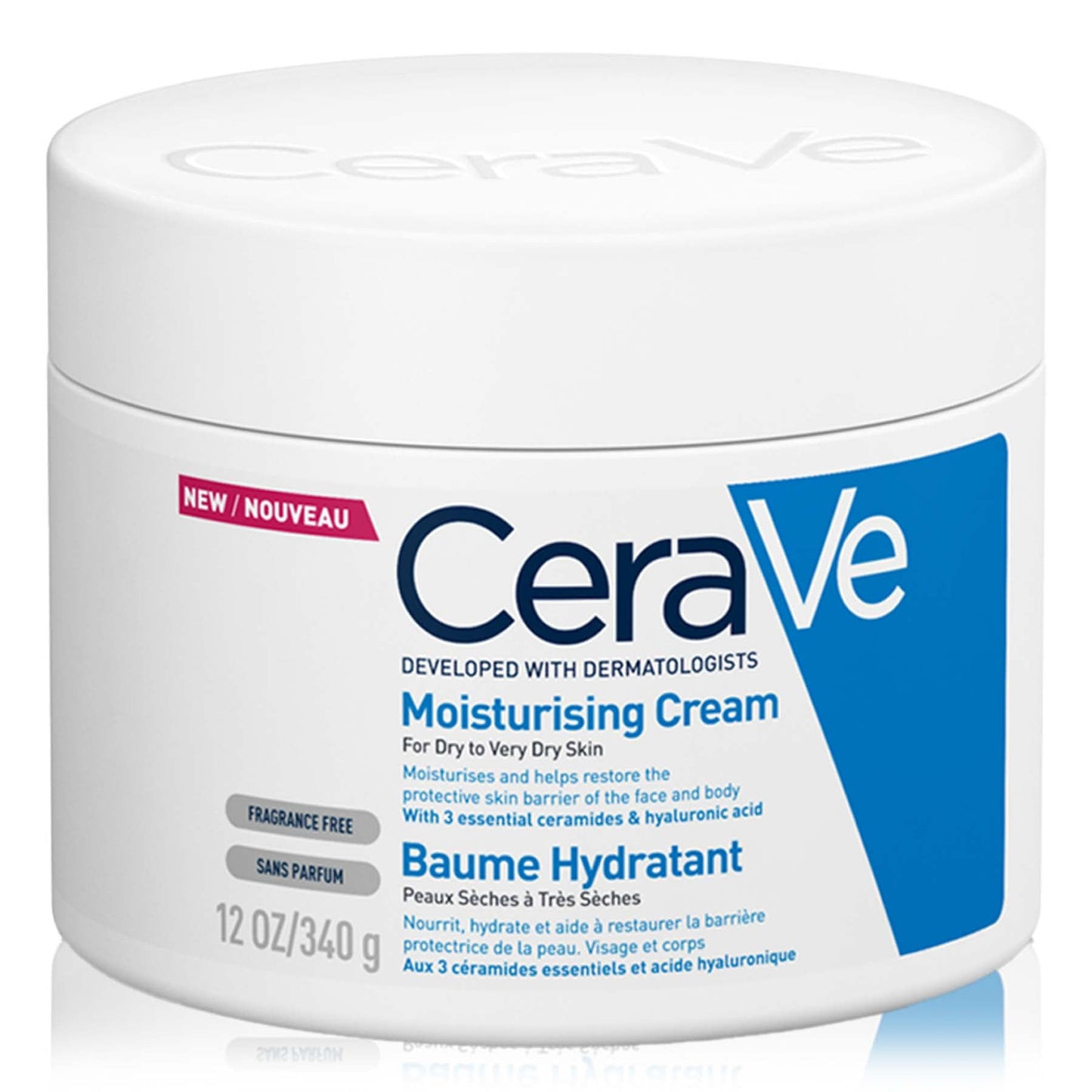 CeraVe Moisturising Cream for Dry Skin with Hyaluronic Acid 340g