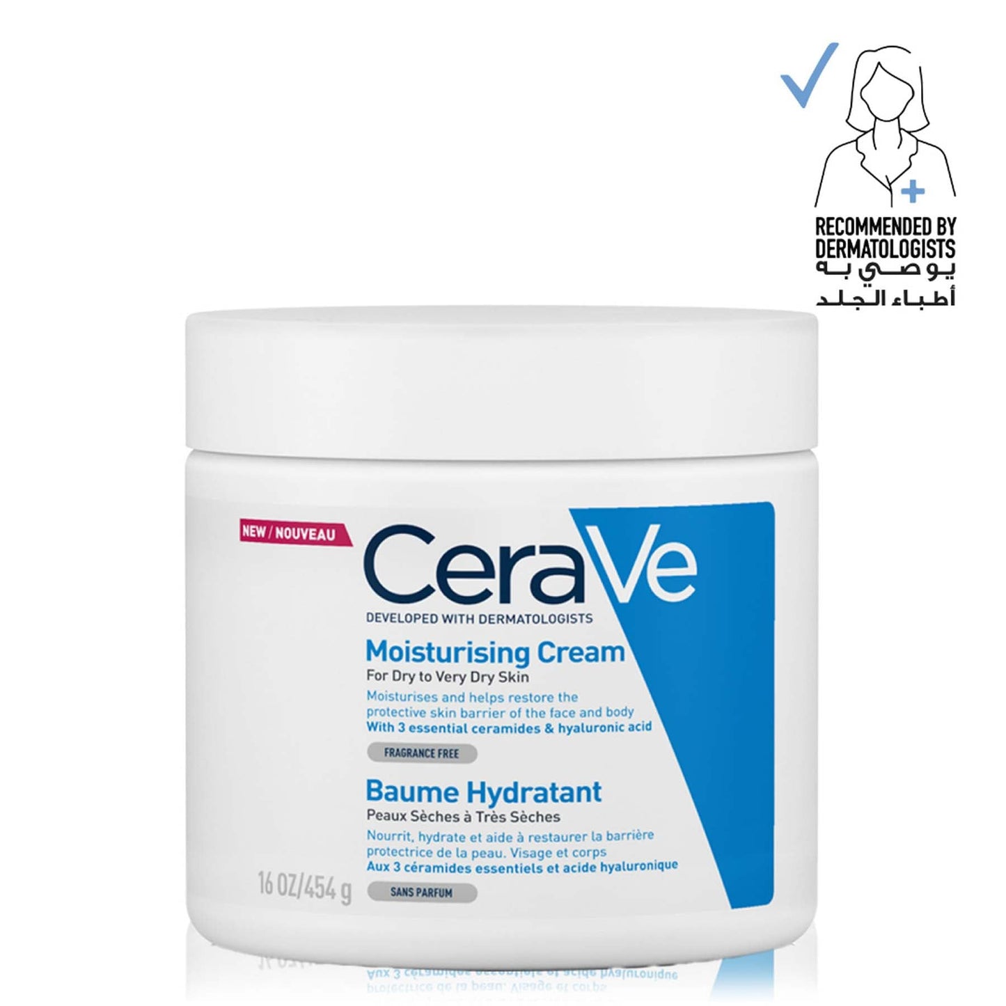 CeraVe Moisturising Cream for Dry Skin with Hyaluronic Acid 454g