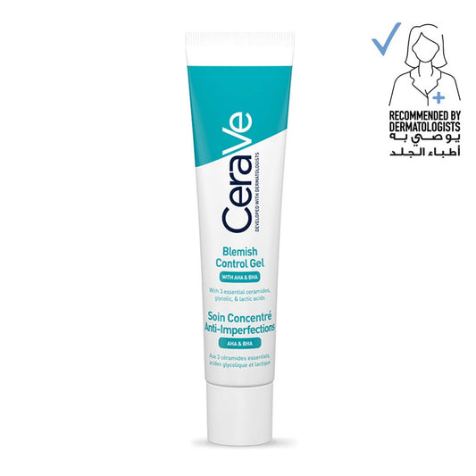 CeraVe Blemish Control Gel Facial Moisturiser for Acne & Blemishes with Glycolic Acid & Lactic Acid AHA/BHA 40ml
