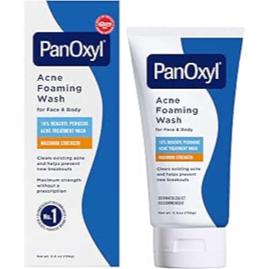 PanOxyl Acne Foaming Wash Benzoyl Peroxide 10% Maximum Strength Antimicrobial