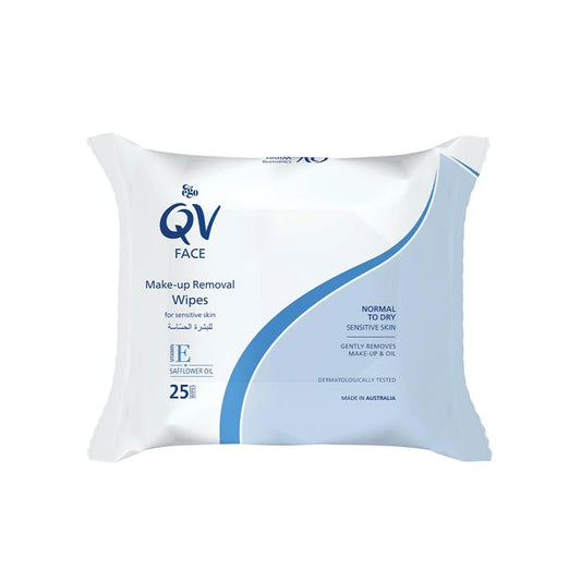 QV Sensitive Makeup and Oil Removing Facial Wipes - 25 Wipes