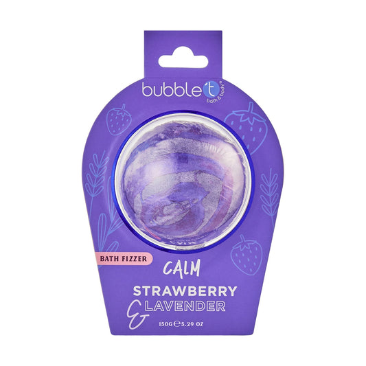 Bubble T Calm Bath fizzer in Strawberry & Lavender