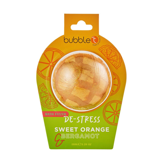 Bubble T De-stress Bath fizzer in Sweet Orange & Bergamot