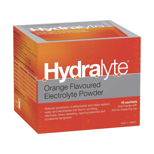 Hydralyte Orange Flavoured Electrolyte Powder 4.9 x 10 Sachets