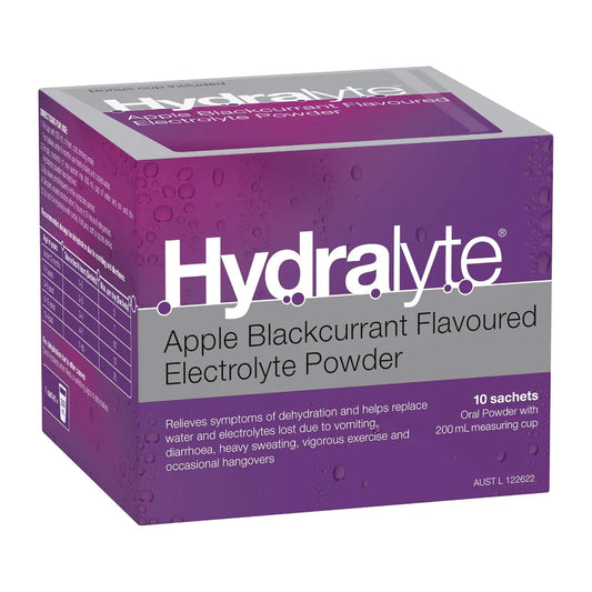 Hydralyte Apple Blackcurrant Flavoured Electrolyte Powder 4.9 × 10 Sachets