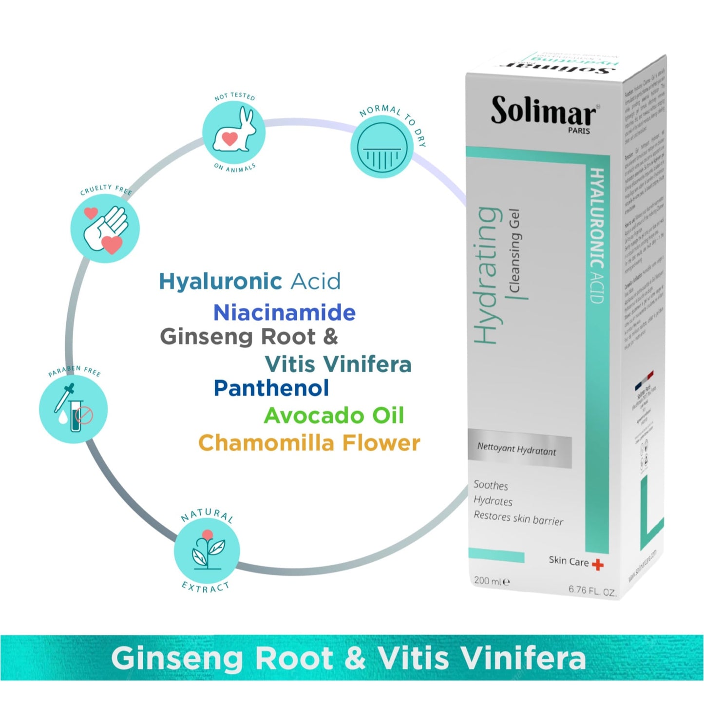 Solimar Paris Hydrating cleansing gel 200ml