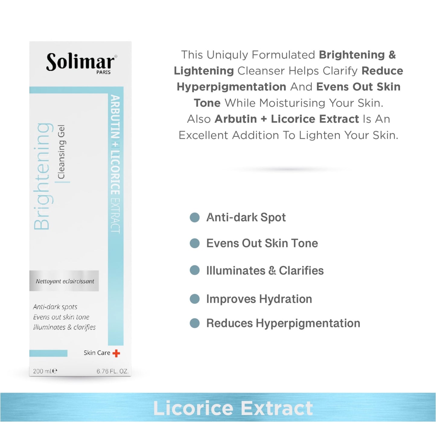 Solimar Paris Brihtening cleansing gel 200 ml