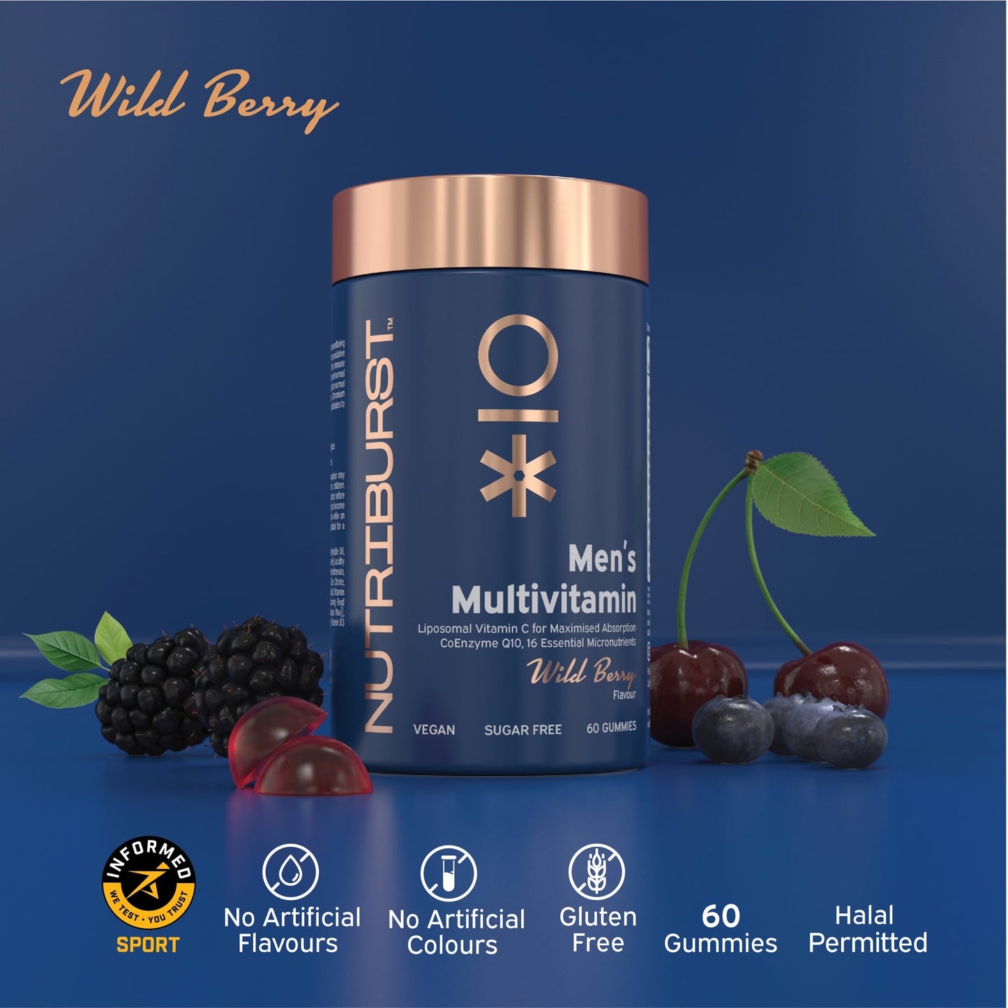 Nutriburst Men’s Multivitamin - Wild Berry Flavor