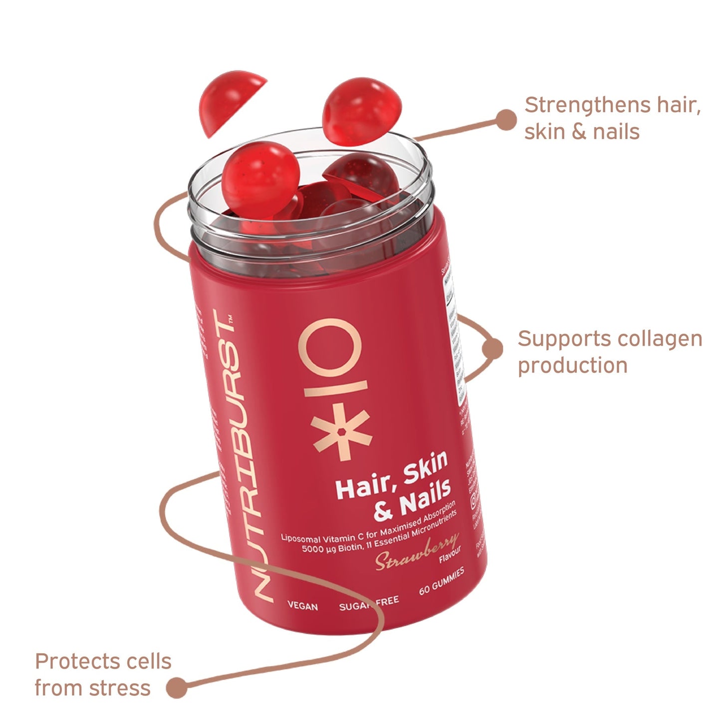 Nutriburst Hair, Skin & Nail - Strawberry Flavor