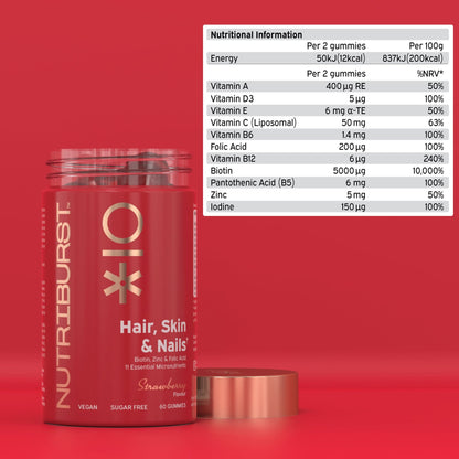 Nutriburst Hair, Skin & Nail - Strawberry Flavor