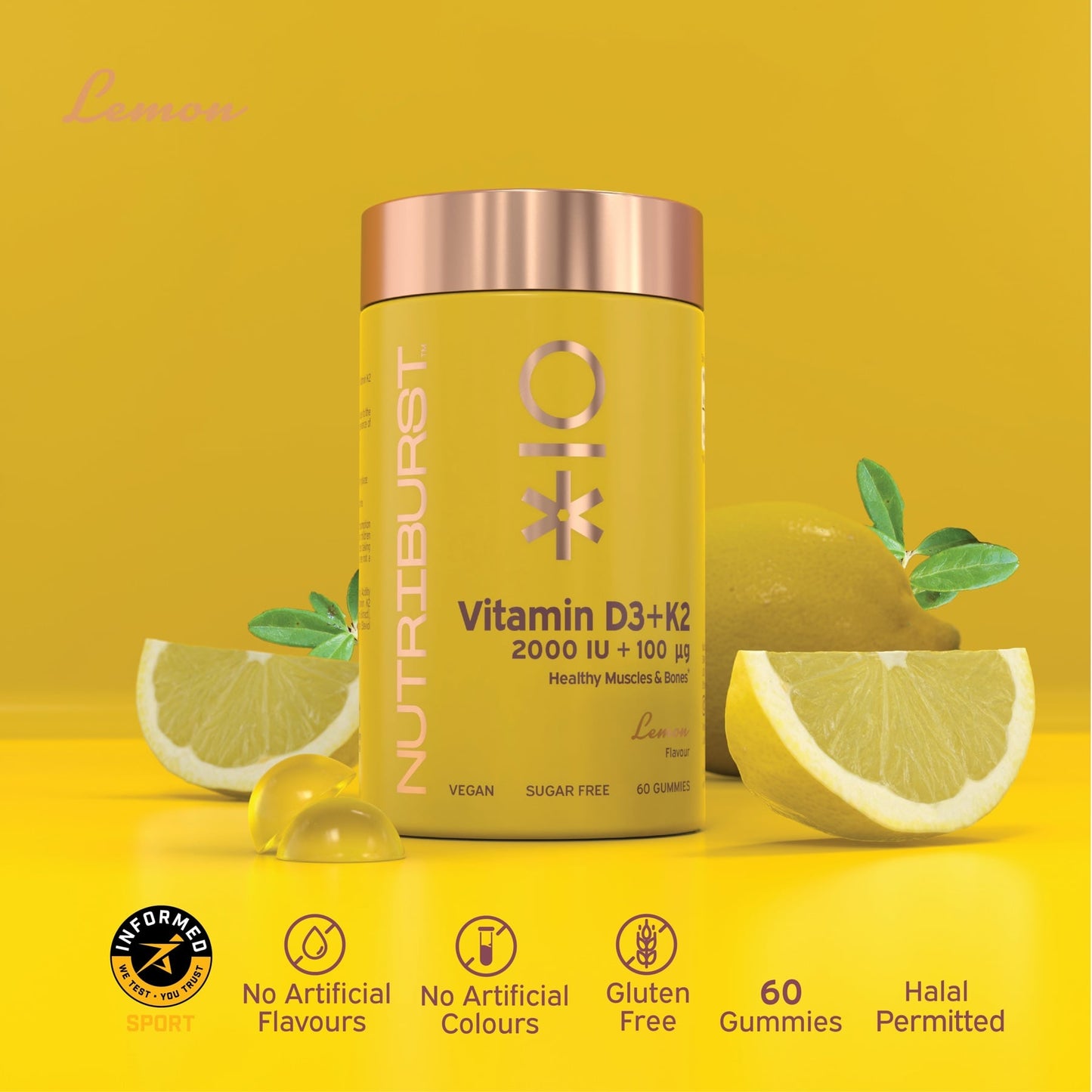 Nutriburst Vitamin D3 + K2 - Lemon Flavor