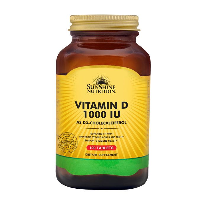 Sunshine Nutrition Vitamin D 1000 Iu 100 Tablets