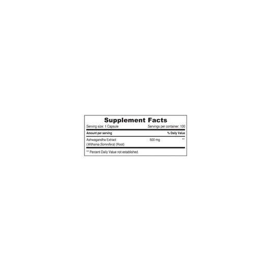Sunshine Nutrition Ashwagandha 500mg Veg Caps 100 Tablets