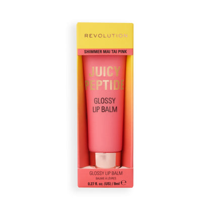 Revolution Lip Gloss Balm Juicy Peptide - Shimmer Mai Tai Pink