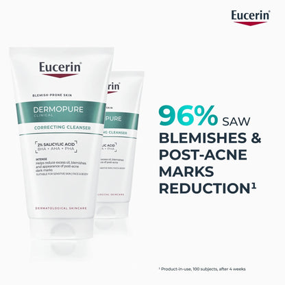جل التنظيف المنقي Eucerin Dermopure Clinical للبشرة المعرضة للشوائب وحب الشباب، 200 مل