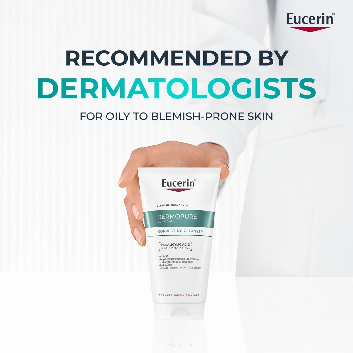 جل التنظيف المنقي Eucerin Dermopure Clinical للبشرة المعرضة للشوائب وحب الشباب، 200 مل