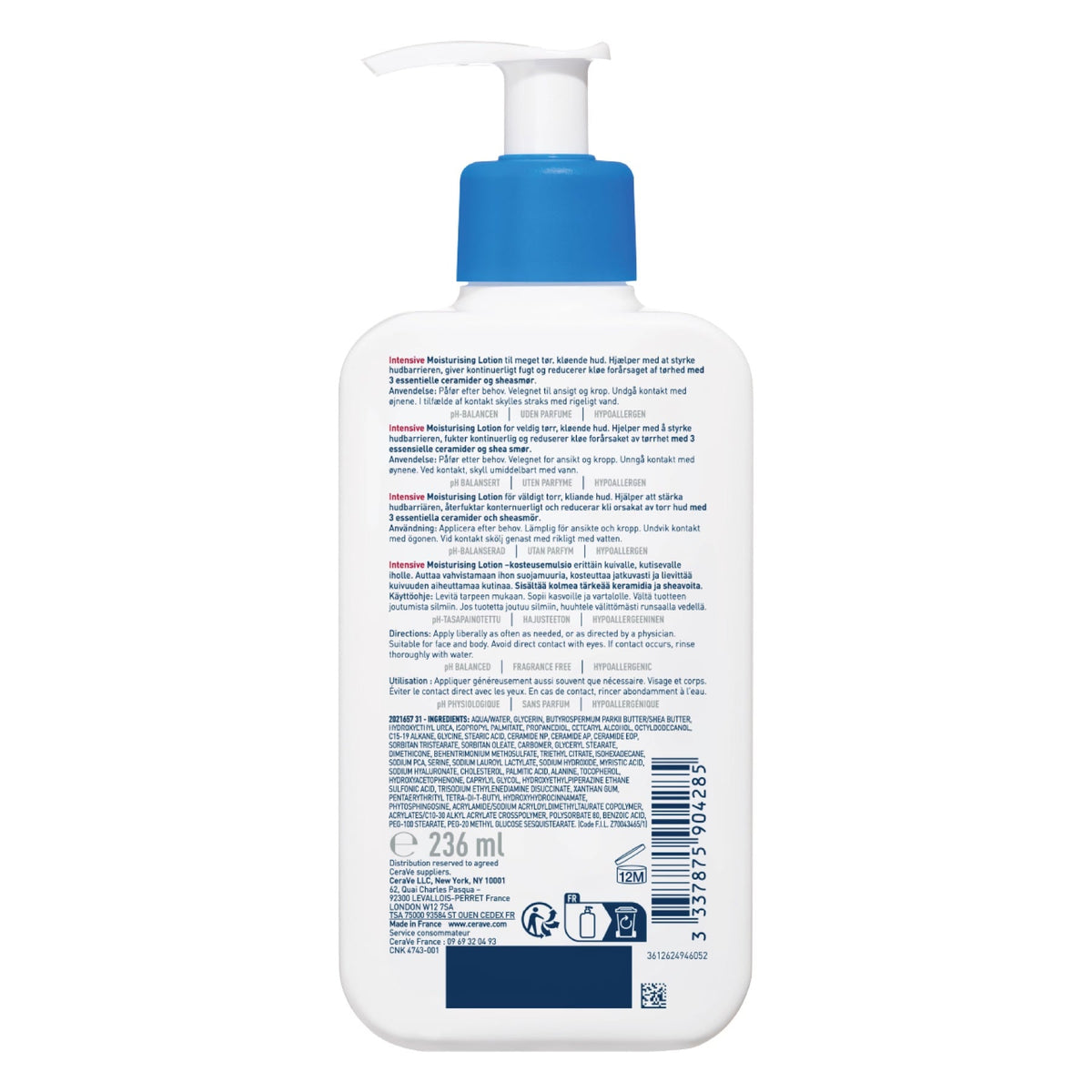 Cerave Intensive Moisturising Lotion for Very Dry, Itchy Skin 236ml