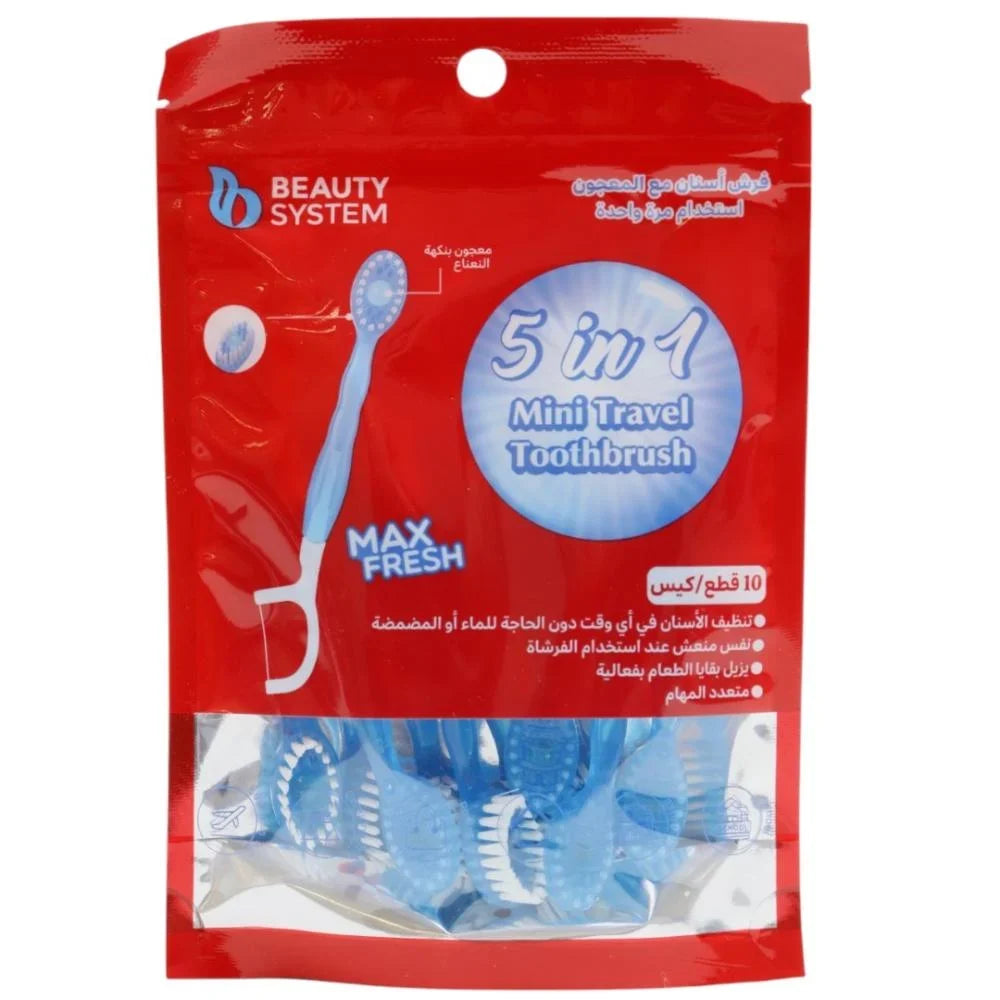 Beauty System Toothbrush and Toothpaste With Floss, 10 Pieces